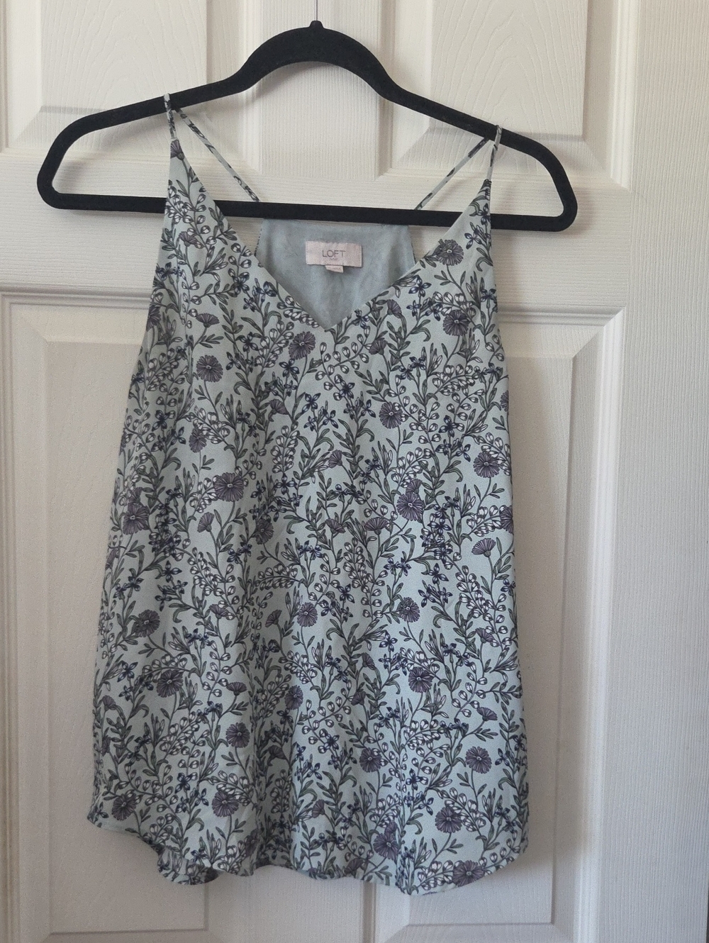 LOFT Mint Green Floral V-Neck Camisole Small